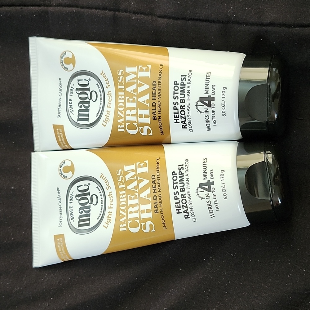 NO SHAVE BUNDLE!! SOFT Sheen-Carson Magic Razorless Cream Shave; 6 oz. (2ct)